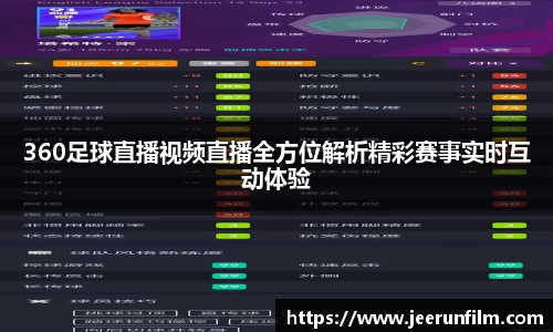 360足球直播视频直播全方位解析精彩赛事实时互动体验